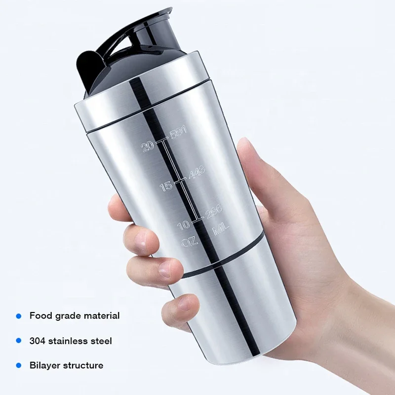 Nutrition Sports Fitness - แก้วเชคโปรตีนสแตนเลส แก้วน้ำกีฬาแบบพกพา แก้วเชคโภชนาการ ขวดน้ำ แก้วน้ำ แก้วเชคแบบพกพา