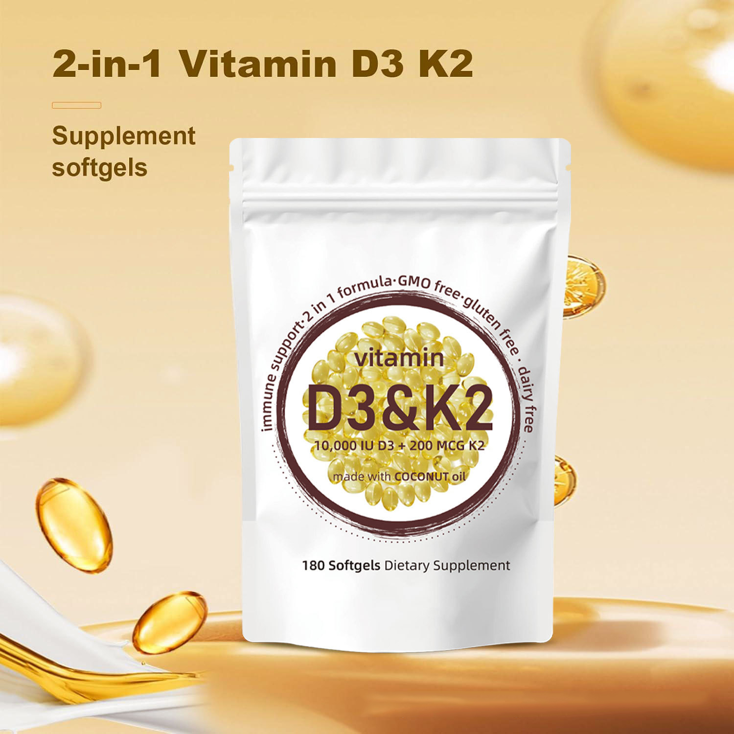 Vitamin D3 K2 Drop - วิตามิน D3 K2 ซอฟท์เจล - วิตามิน
