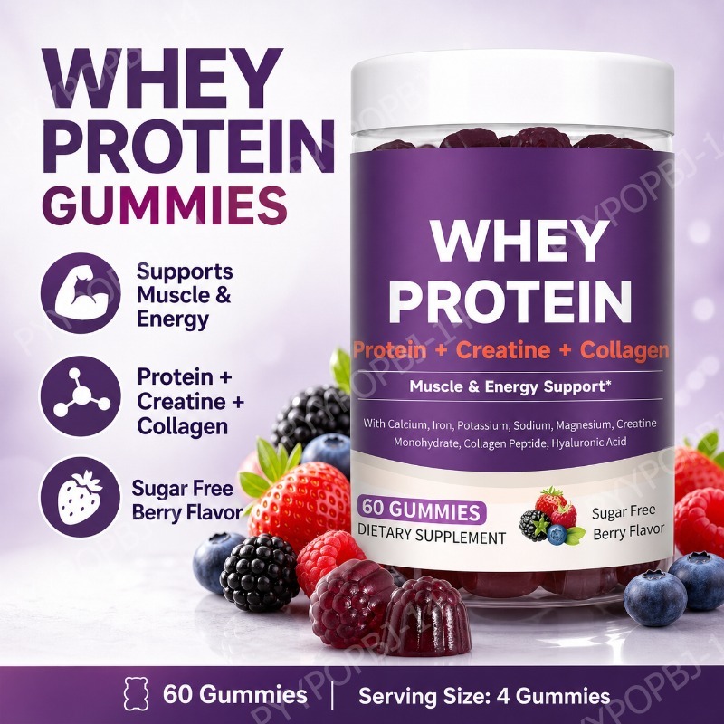 Nutrition Fitness Supplements - โปรตีนกัมมี่ผสมเวย์ ครีเอทีน คอลลาเจน โปรตีน 12 กรัม