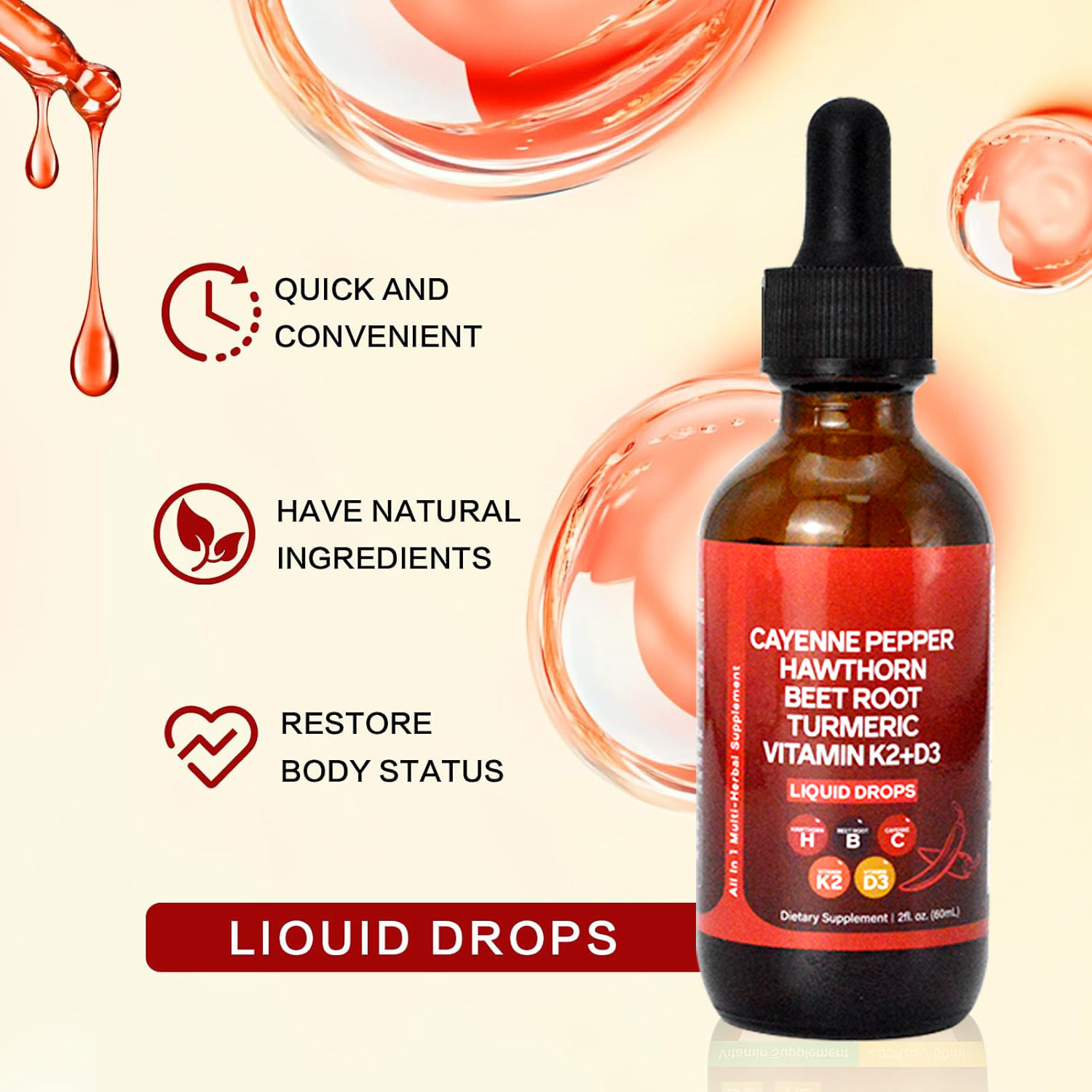 น้ำพริกไทยคาเยนน์ 60 มล., น้ำพ - Vitamin D3 K2 Drop บทวิจารณ์และราคา
