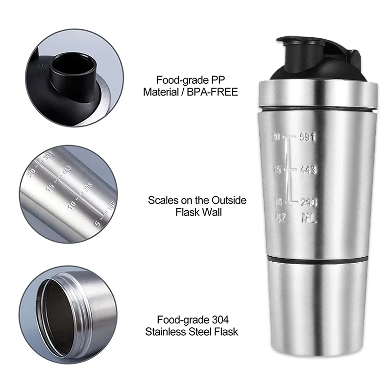 สแตนเลสสตีลโปรตีน Shaker ถ้วยฟ - Nutrition Sports Fitness บทวิจารณ์และราคา